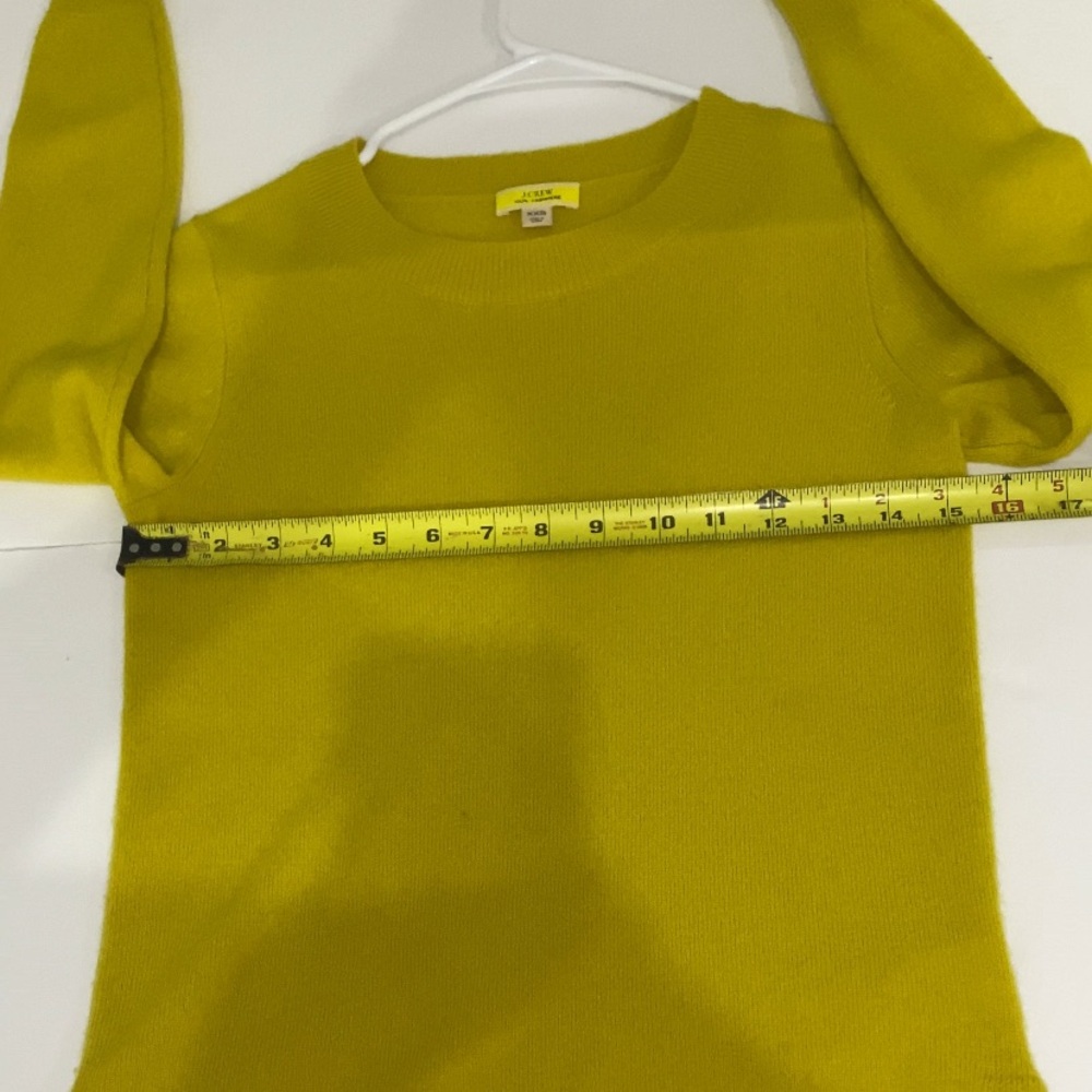 J. Crew 100% Cashmere Yellow Crewneck Sweater XXS - Gently Used, Flaws - Picture 4 of 10